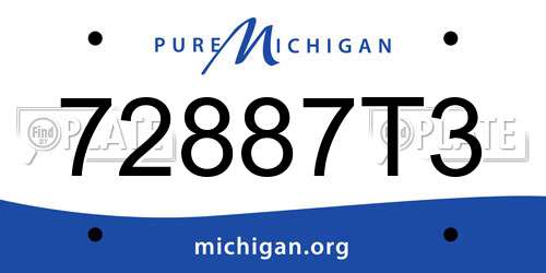 72887T3 Michigan License Plate