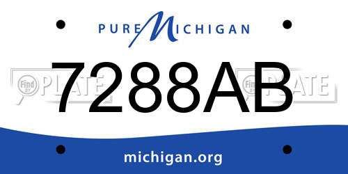 7288AB Michigan License Plate