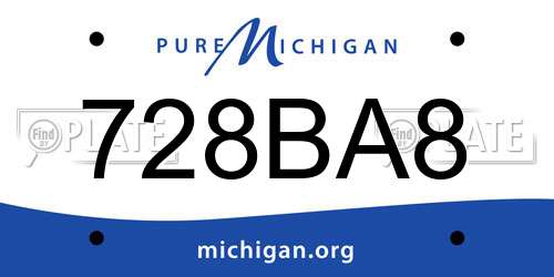 728BA8 Michigan License Plate