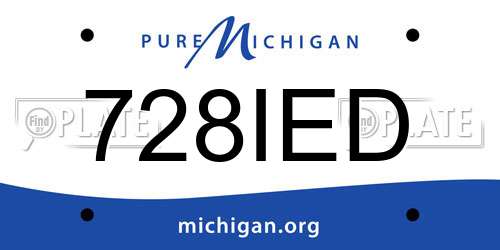 728IED Michigan License Plate