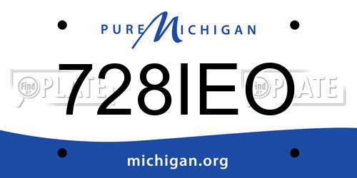 728IEO Michigan License Plate