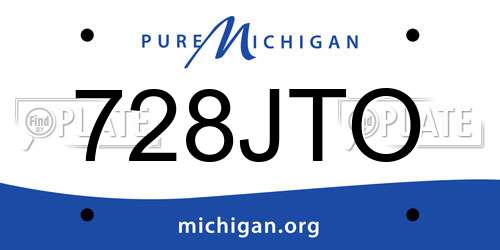 728JTO Michigan License Plate