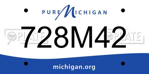 728M42 Michigan License Plate