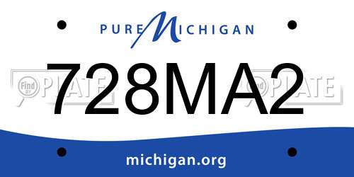 728MA2 Michigan License Plate