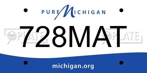 728MAT Michigan License Plate