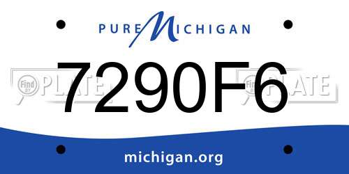 7290F6 Michigan License Plate