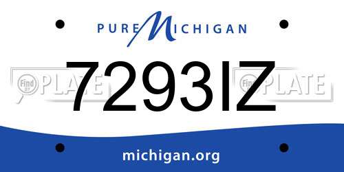 7293IZ Michigan License Plate