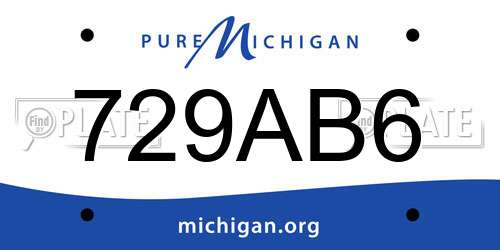 729AB6 Michigan License Plate