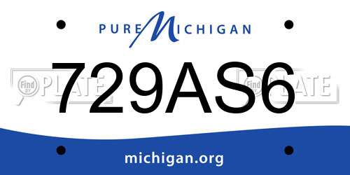 729AS6 Michigan License Plate