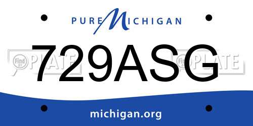 729ASG Michigan License Plate