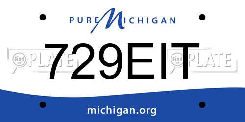 729EIT Michigan License Plate