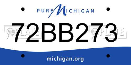 72BB273 Michigan License Plate