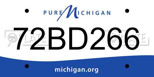 72BD266 Michigan License Plate