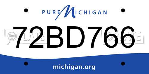 72BD766 Michigan License Plate