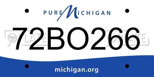 72BO266 Michigan License Plate