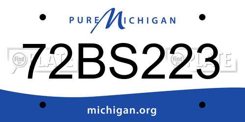 72BS223 Michigan License Plate