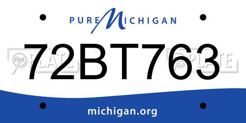 72BT763 Michigan License Plate