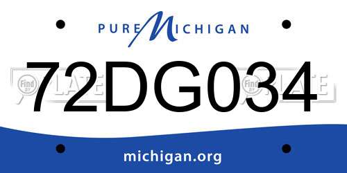 72DG034 Michigan License Plate