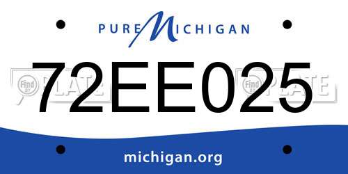 72EE025 Michigan License Plate