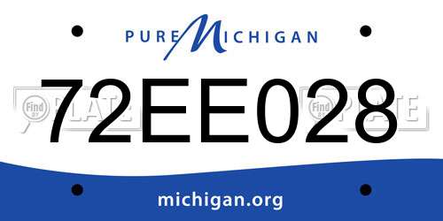 72EE028 Michigan License Plate