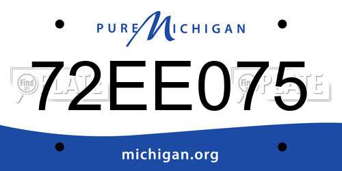 72EE075 Michigan License Plate