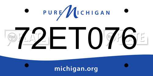 72ET076 Michigan License Plate