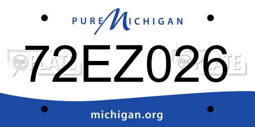 72EZ026 Michigan License Plate