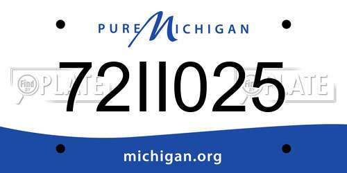 72II025 Michigan License Plate