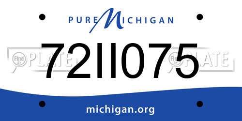 72II075 Michigan License Plate