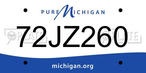 72JZ260 Michigan License Plate