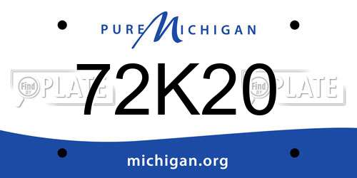 72K20 Michigan License Plate