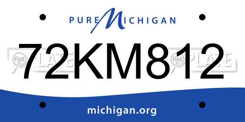 72KM812 Michigan License Plate