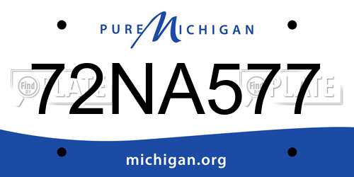 72NA577 Michigan License Plate