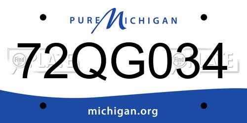 72QG034 Michigan License Plate