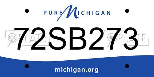 72SB273 Michigan License Plate