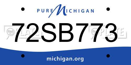 72SB773 Michigan License Plate