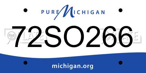 72SO266 Michigan License Plate