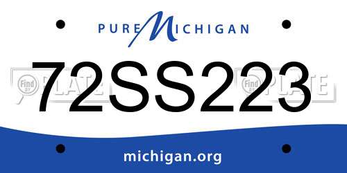 72SS223 Michigan License Plate