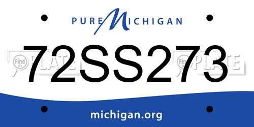 72SS273 Michigan License Plate