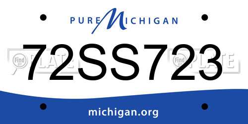 72SS723 Michigan License Plate