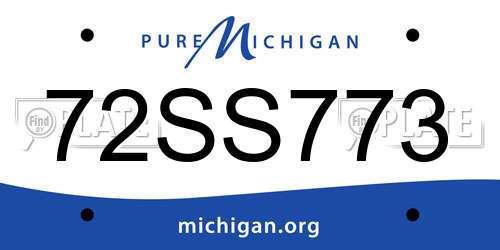 72SS773 Michigan License Plate