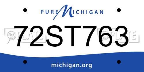 72ST763 Michigan License Plate