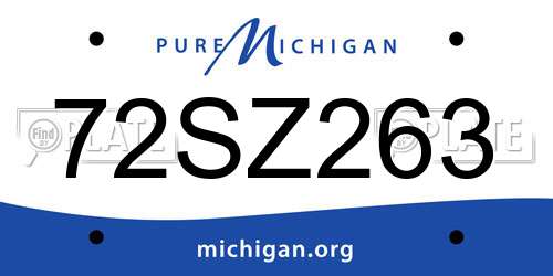 72SZ263 Michigan License Plate