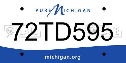 72TD595 Michigan License Plate