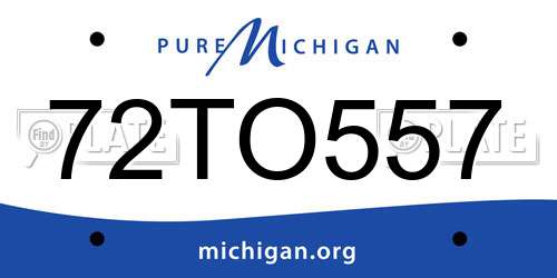 72TO557 Michigan License Plate