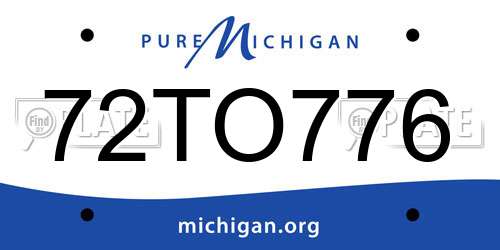 72TO776 Michigan License Plate
