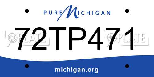 72TP471 Michigan License Plate