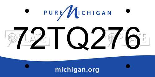 72TQ276 Michigan License Plate