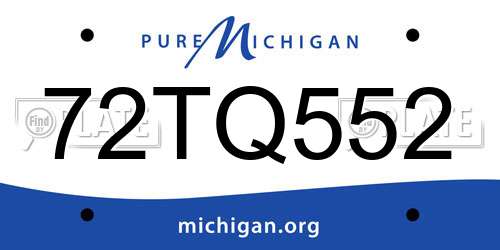 72TQ552 Michigan License Plate