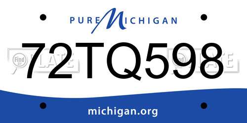 72TQ598 Michigan License Plate